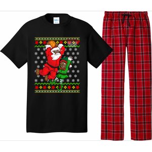 Basketball Black African American Santa Claus Dunk Elf Cool Gift Pajama Set