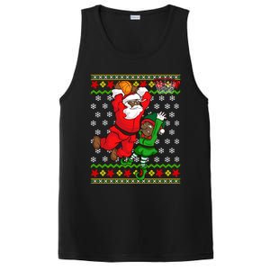 Basketball Black African American Santa Claus Dunk Elf Cool Gift PosiCharge Competitor Tank