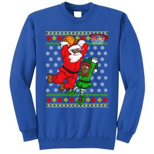 Basketball Black African American Santa Claus Dunk Elf Cool Gift Sweatshirt