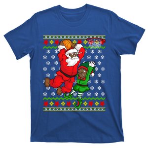 Basketball Black African American Santa Claus Dunk Elf Cool Gift T-Shirt