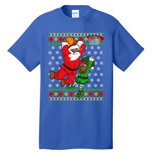 Basketball Black African American Santa Claus Dunk Elf Cool Gift Tall T-Shirt