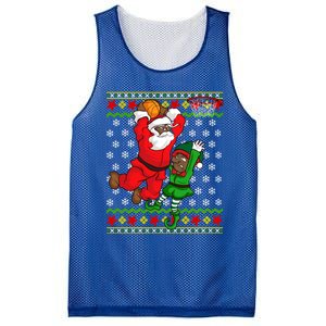 Basketball Black African American Santa Claus Dunk Elf Cool Gift Mesh Reversible Basketball Jersey Tank