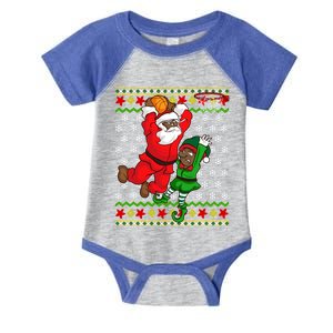 Basketball Black African American Santa Claus Dunk Elf Cool Gift Infant Baby Jersey Bodysuit