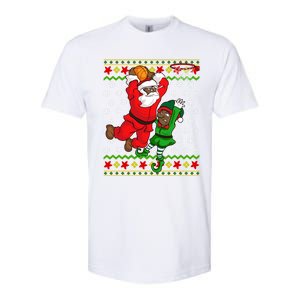 Basketball Black African American Santa Claus Dunk Elf Cool Gift Softstyle CVC T-Shirt