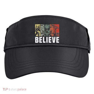 Believe Bigfoot Alien Loch Ness Monster Funny Retro Cryptids Adult Drive Performance Visor