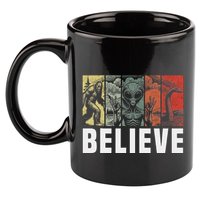 Believe Bigfoot Alien Loch Ness Monster Funny Retro Cryptids 11oz C Handle Ceramic Mug