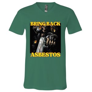 Bring Back Asbestos Funny Cringe Hard Skeleton Meme V-Neck T-Shirt