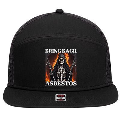 Bring Back Asbestos Funny Cringe Hard Skeleton 7 Panel Mesh Trucker Snapback Hat