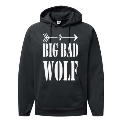 Big Bad and Wolf Funny Wolves Werewolf Cool Dog Performance Fleece Hoodie