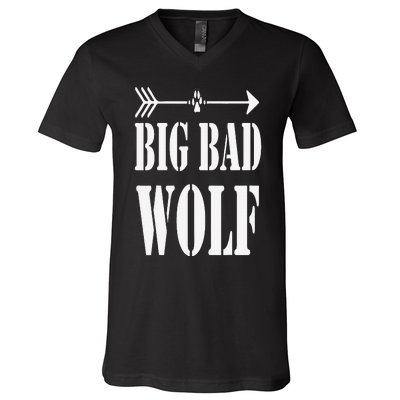 Big Bad and Wolf Funny Wolves Werewolf Cool Dog V-Neck T-Shirt