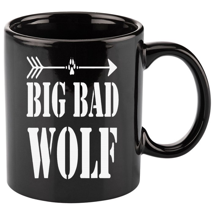 Big Bad and Wolf Funny Wolves Werewolf Cool Dog 11oz C Handle Ceramic Mug