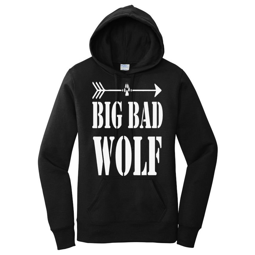 Big Bad and Wolf Funny Wolves Werewolf Cool Dog Women's Pullover Hoodie