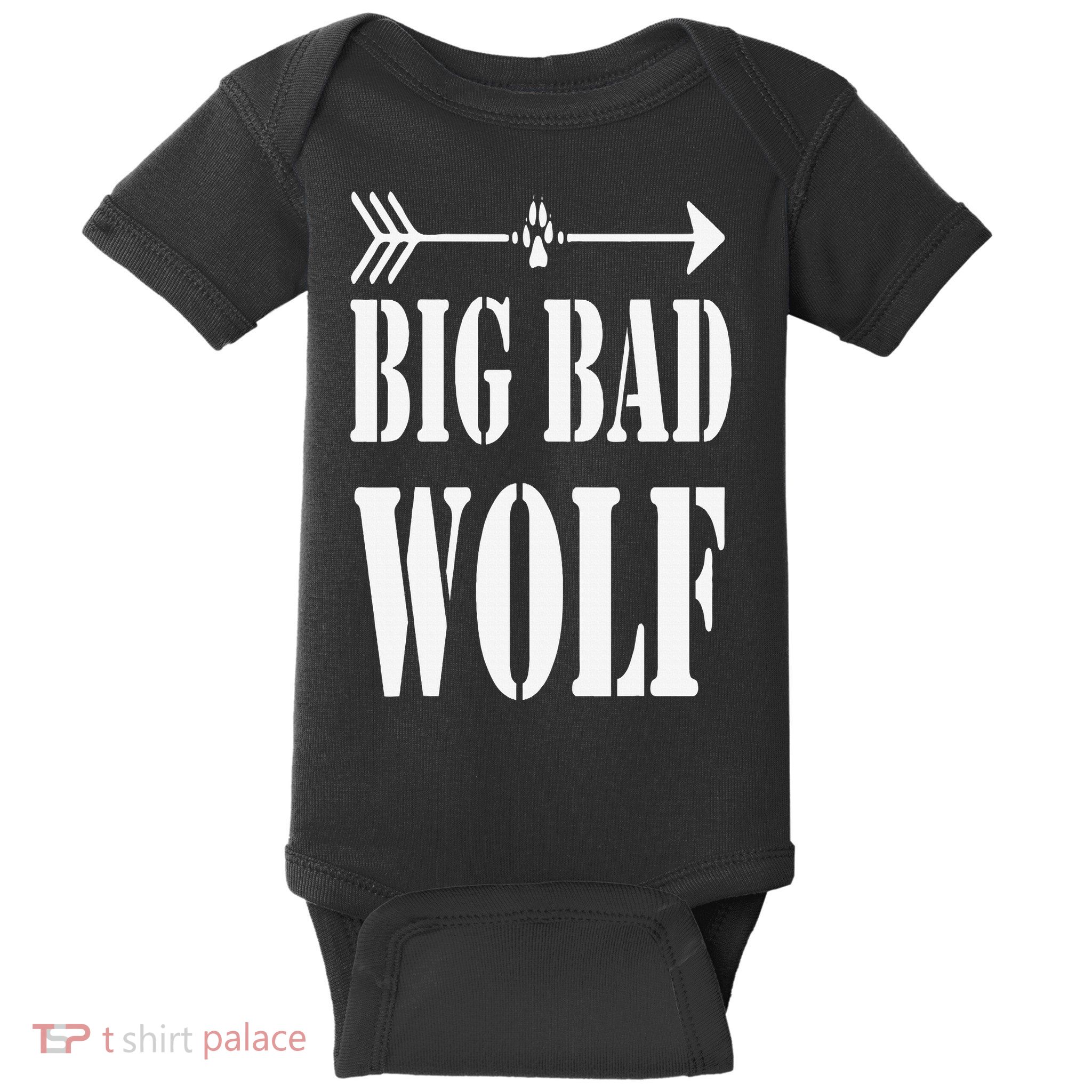 Big Bad and Wolf Funny Wolves Werewolf Cool Dog Baby Bodysuit