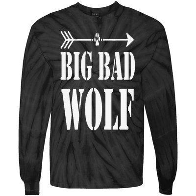 Big Bad and Wolf Funny Wolves Werewolf Cool Dog Tie-Dye Long Sleeve Shirt