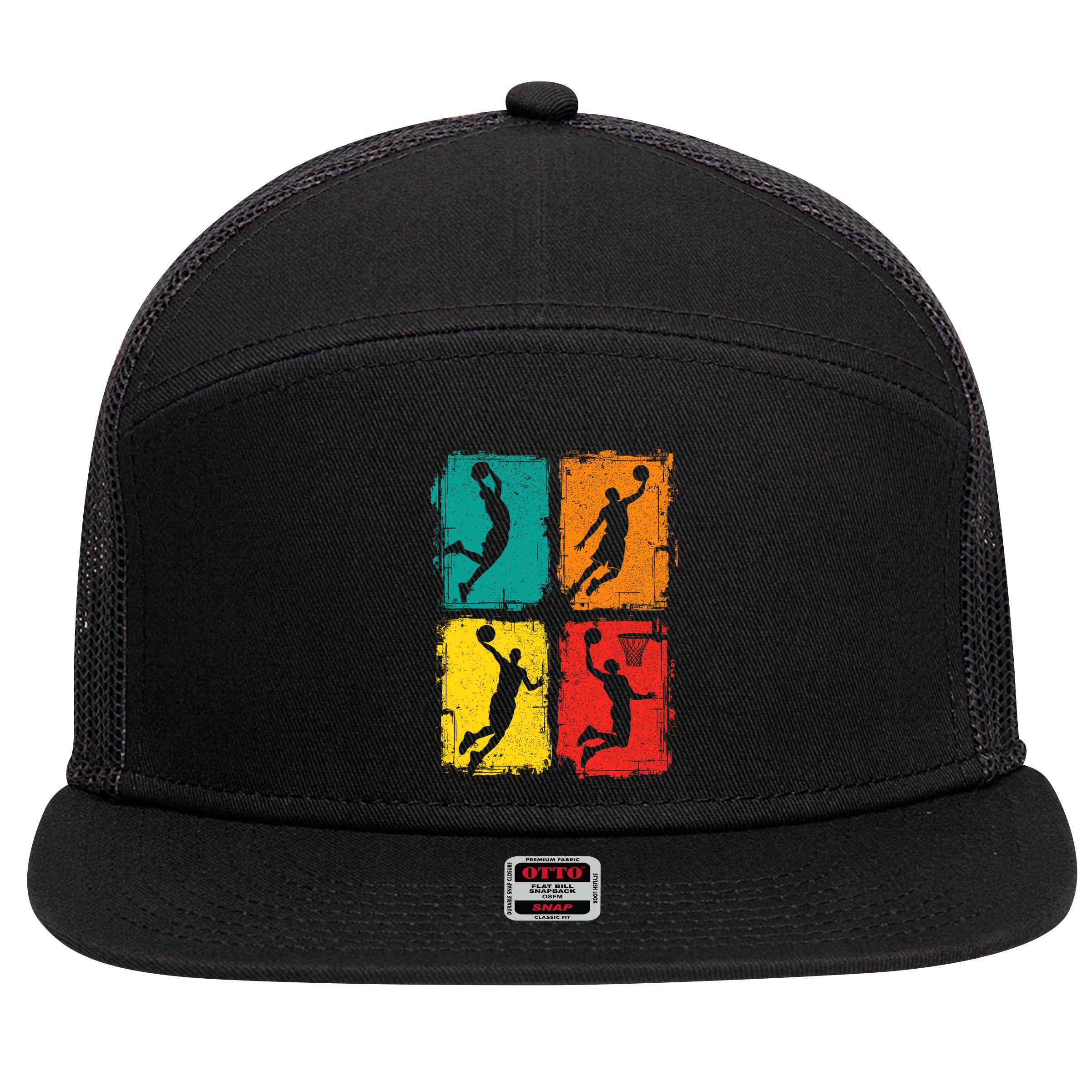 Basketball 7 Panel Mesh Trucker Snapback Hat