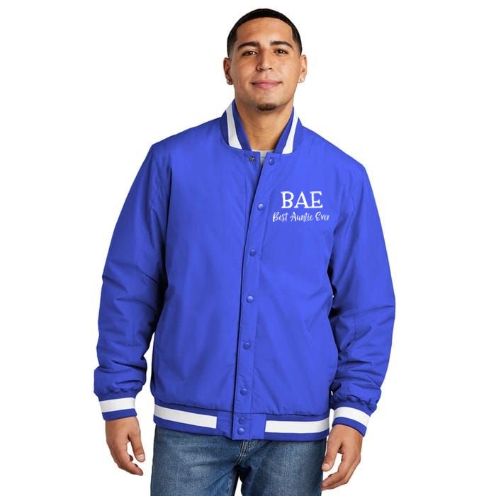 Bae Best Auntie Ever Aunt Mothers Day Christmas Gift Insulated Varsity Jacket