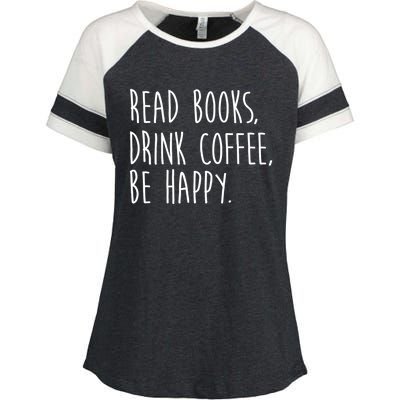 Book Books And Coffee Bookworm Funny Gift Enza Ladies Jersey Colorblock Tee