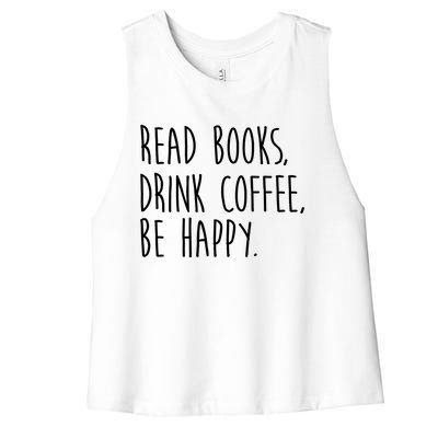 Book Books And Coffee Bookworm Funny Gift Women's Racerback Cropped Tank