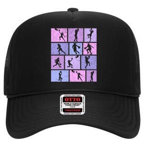 Basketball High Crown Mesh Back Trucker Hat