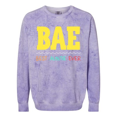 Bae Best Auntie Ever Bae Aunt Best Aunt Funny Auntie Funny Gift Colorblast Crewneck Sweatshirt