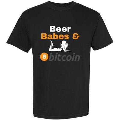 Beer Babes And Bitcoin, Bitcoin Crypto, Funny Bitcoin, Bitcoin Blockchain Garment-Dyed Heavyweight T-Shirt