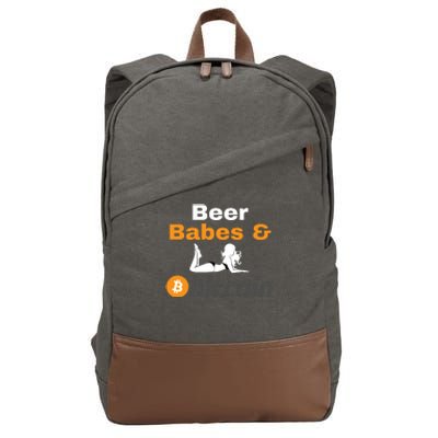 Beer Babes And Bitcoin, Bitcoin Crypto, Funny Bitcoin, Bitcoin Blockchain Cotton Canvas Backpack