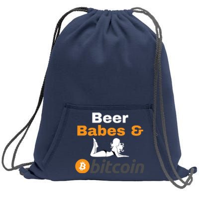 Beer Babes And Bitcoin, Bitcoin Crypto, Funny Bitcoin, Bitcoin Blockchain Sweatshirt Cinch Pack Bag