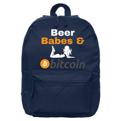 Beer Babes And Bitcoin, Bitcoin Crypto, Funny Bitcoin, Bitcoin Blockchain 16 in Basic Backpack