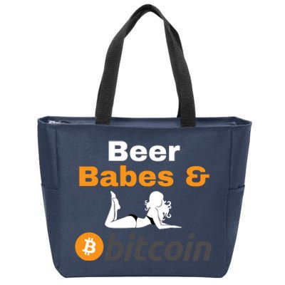 Beer Babes And Bitcoin, Bitcoin Crypto, Funny Bitcoin, Bitcoin Blockchain Zip Tote Bag