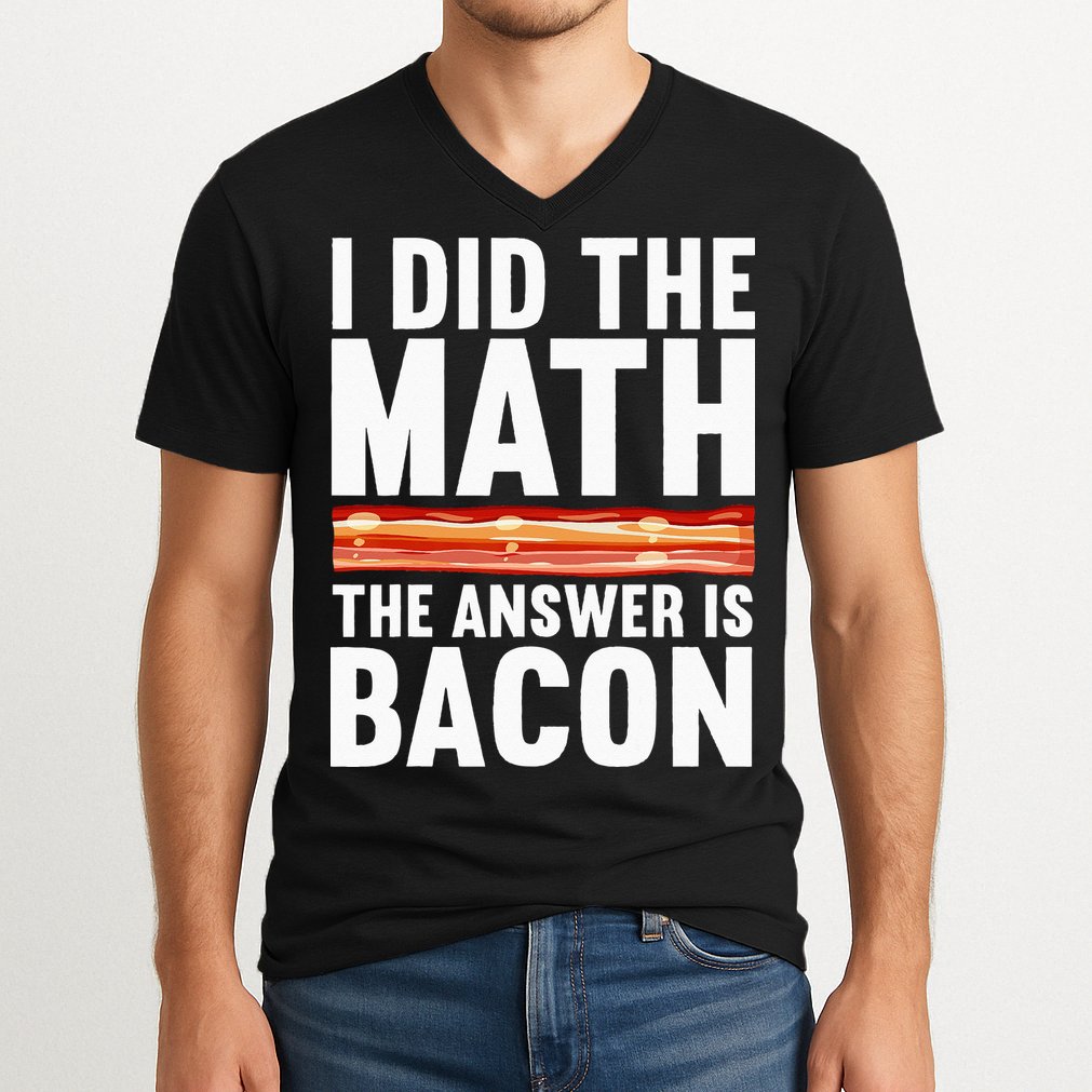Best Bacon Art For Women Food Pork Meat Bacon Lovers V-Neck T-Shirt