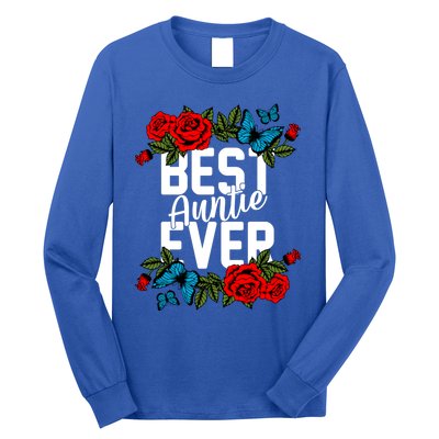 Bae Best Auntie Ever Floral Graphic Aunt Gift Long Sleeve Shirt