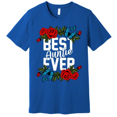 Bae Best Auntie Ever Floral Graphic Aunt Gift Premium T-Shirt