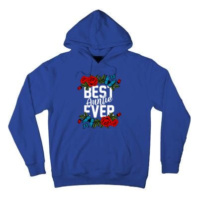 Bae Best Auntie Ever Floral Graphic Aunt Gift Tall Hoodie