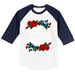 Bae Best Auntie Ever Floral Graphic Aunt Gift Baseball Sleeve Shirt