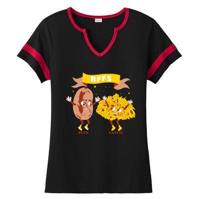 Bffs Bean And Cheese Ladies Halftime Notch Neck Tee