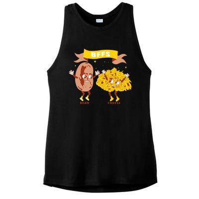 Bffs Bean And Cheese Ladies PosiCharge Tri-Blend Wicking Tank