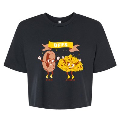 Bffs Bean And Cheese Bella+Canvas Jersey Crop Tee