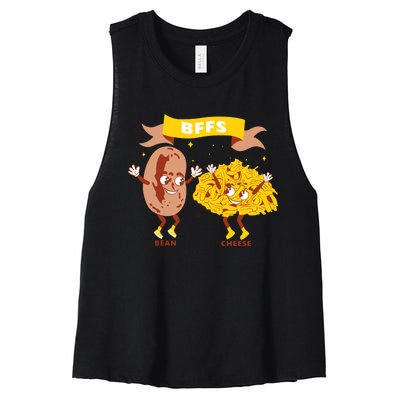 Bffs Bean And Cheese Women's Racerback Cropped Tank