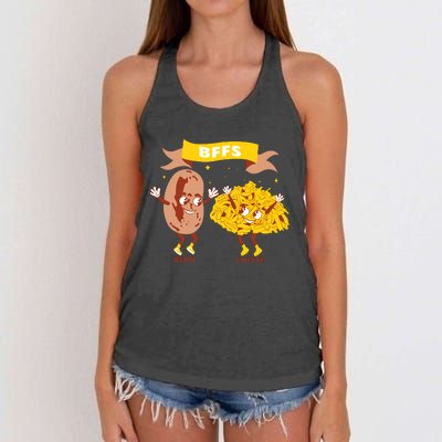 Bffs Bean And Cheese Women's Knotted Racerback Tank