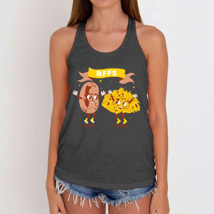 Bffs Bean And Cheese Women's Knotted Racerback Tank