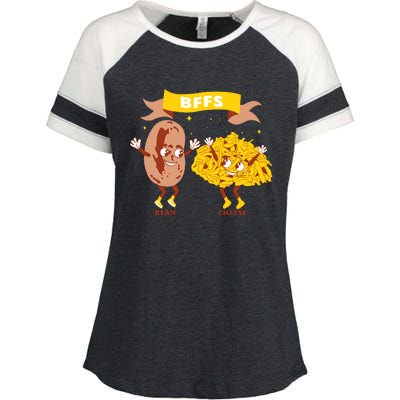 Bffs Bean And Cheese Enza Ladies Jersey Colorblock Tee