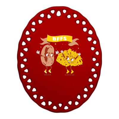 Bffs Bean And Cheese Ceramic Oval Ornament