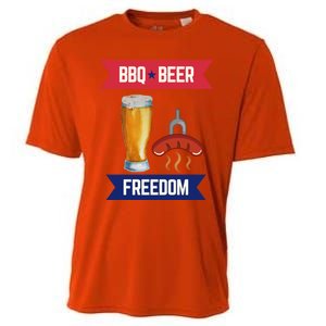 Bbq Beer And Freedom Patriotic 4th Of July Design Gift Cooling Performance Crew T-Shirt