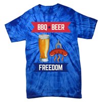 Bbq Beer And Freedom Patriotic 4th Of July Design Gift Tie-Dye T-Shirt