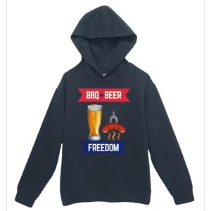 Bbq Beer And Freedom Patriotic 4th Of July Design Gift Urban Pullover Hoodie