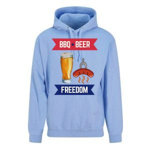 Bbq Beer And Freedom Patriotic 4th Of July Design Gift Unisex Surf Hoodie