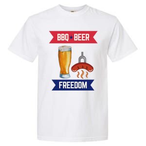 Bbq Beer And Freedom Patriotic 4th Of July Design Gift Garment-Dyed Heavyweight T-Shirt