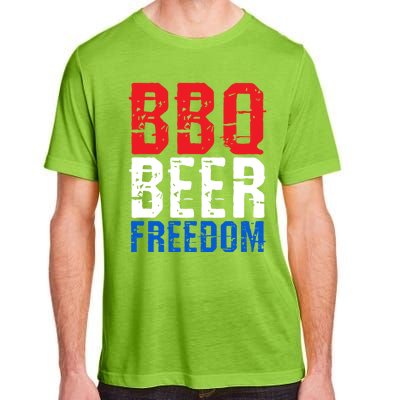 Bbq Beer And Freedom Funny July 4th Patriotic Gift Adult ChromaSoft Performance T-Shirt