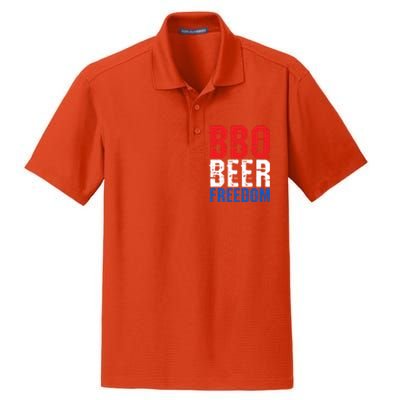 Bbq Beer And Freedom Funny July 4th Patriotic Gift Dry Zone Grid Polo