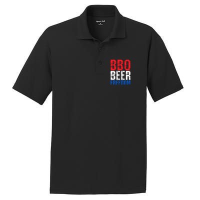 Bbq Beer And Freedom Funny July 4th Patriotic Gift PosiCharge RacerMesh Polo